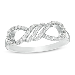 1/5 CT. T.W. Diamond Sideways Infinity Flame Ring in Sterling Silver