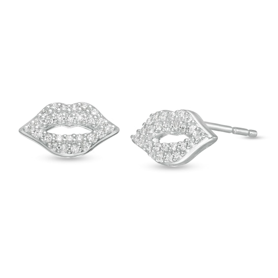 Marilyn Monroe™ Collection 1/8 CT. T.W. Diamond Lip Stud Earrings in Sterling Silver Marilyn Monroe™ Collection 1/8 CT. T.W. Diamond Lip Stud Earrings in Sterling Silver