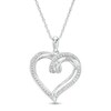 Thumbnail Image 1 of Diamond Accent Swirl Loop Heart Pendant in Sterling Silver