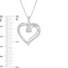 Thumbnail Image 2 of Diamond Accent Swirl Loop Heart Pendant in Sterling Silver