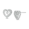 Thumbnail Image 0 of Diamond Accent Swirl Loop Heart Stud Earrings in Sterling Silver