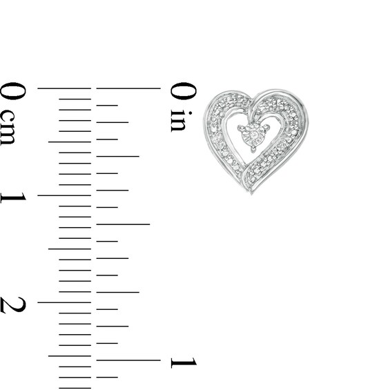 Diamond Accent Swirl Loop Heart Stud Earrings in Sterling Silver Diamond Accent Swirl Loop Heart Stud Earrings in Sterling Silver