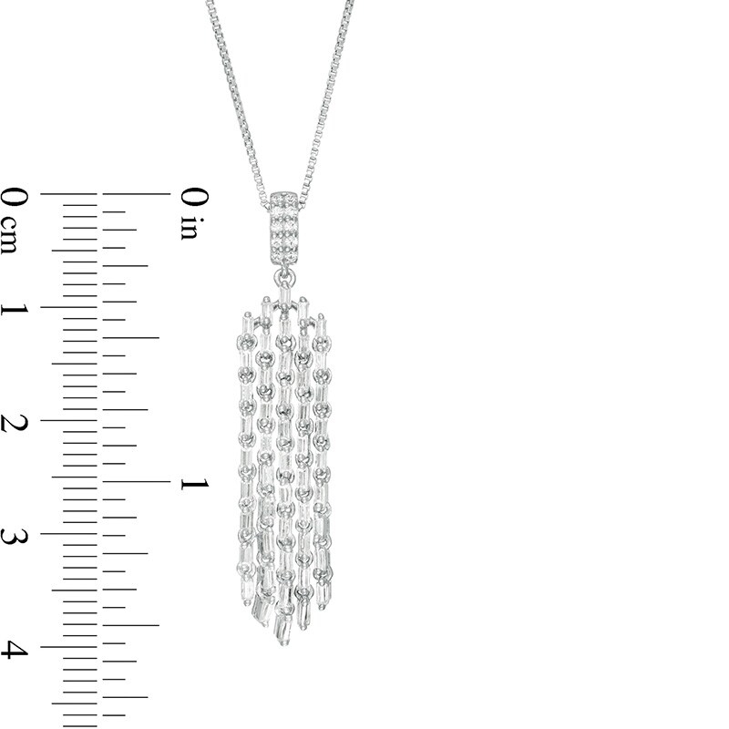 Marilyn Monroe™ Collection 1/2 CT. T.W. Diamond Tassel Dangle Pendant in 10K White Gold