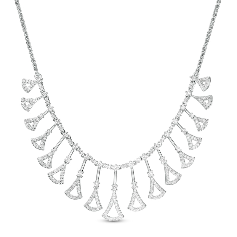 Main Image 1 of Marilyn Monroe™ Collection 1-1/2 CT. T.W. Diamond Dangle Necklace in 10K White Gold