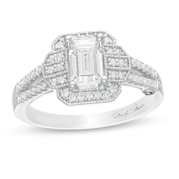 Marilyn Monroe™ Collection 3/4 CT. T.W. Emerald-Cut Diamond Art Deco Vintage-Style Engagement Ring in 14K White Gold