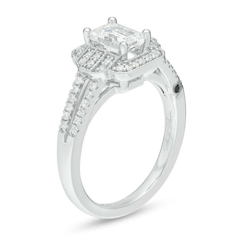 Main Image 2 of Marilyn Monroe™ Collection 3/4 CT. T.W. Emerald-Cut Diamond Art Deco Vintage-Style Engagement Ring in 14K White Gold