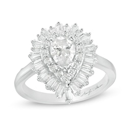 Marilyn Monroe™ Collection 1-1/2 CT. T.W. Pear-Shaped Diamond Frame Engagement Ring in 14K White Gold