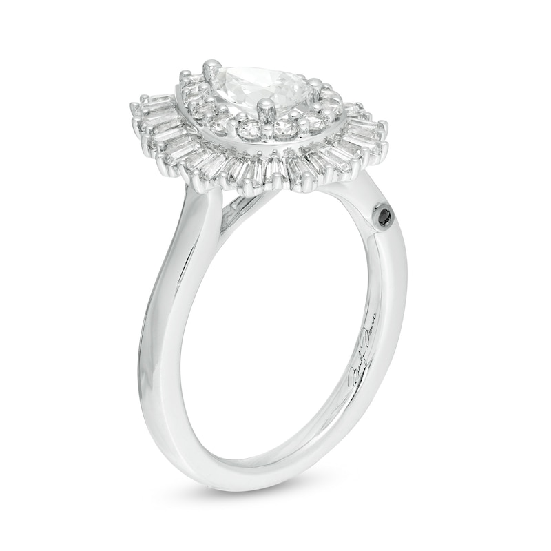 Main Image 2 of Marilyn Monroe™ Collection 1-1/2 CT. T.W. Pear-Shaped Diamond Frame Engagement Ring in 14K White Gold
