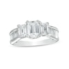 Thumbnail Image 1 of 3 CT. T.W. Certified Emerald-Cut Diamond Past Present Future® Engagement Ring in 14K White Gold (I/SI2)