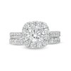 Thumbnail Image 4 of Celebration Ideal 2-1/2 CT. T.W. Certified Diamond Cushion Frame Bridal Set in 14K White Gold (I/I1)