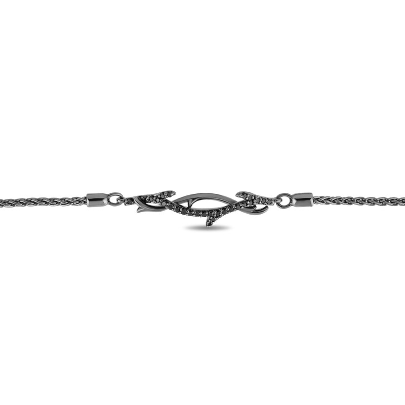 Main Image 3 of Enchanted Disney Villains Maleficent 1/5 CT. T.W. Black Diamond Bolo Bracelet in Black Rhodium Sterling Silver