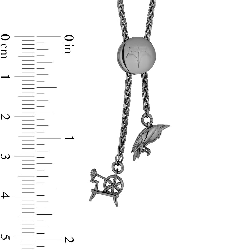 Main Image 4 of Enchanted Disney Villains Maleficent 1/5 CT. T.W. Black Diamond Bolo Bracelet in Black Rhodium Sterling Silver