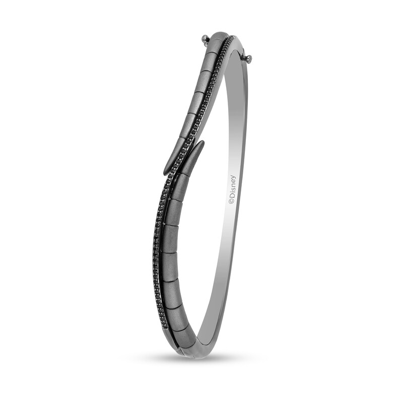 Main Image 2 of Enchanted Disney Villains Maleficent 1/3 CT. T.W. Black Diamond Horn Bangle in Black Rhodium Sterling Silver