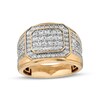 Thumbnail Image 1 of 2 CT. T.W. Octagonal Composite Diamond Frame Multi-Row Stepped Shank Ring in 10K Gold