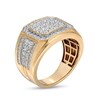 Thumbnail Image 3 of 2 CT. T.W. Octagonal Composite Diamond Frame Multi-Row Stepped Shank Ring in 10K Gold
