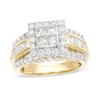 Thumbnail Image 0 of 1-3/4 CT. T.W. Quad Princess-Cut Diamond Frame Engagement Ring in 14K Gold