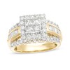 Thumbnail Image 1 of 1-3/4 CT. T.W. Quad Princess-Cut Diamond Frame Engagement Ring in 14K Gold