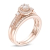 Thumbnail Image 1 of 1/2 CT. T.W. Composite Diamond Frame Vintage-Style Bridal Set in 10K Rose Gold
