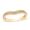 Thumbnail Image 0 of 1/4 CT. T.W. Diamond Double Row Contour Anniversary Band in 14K Gold