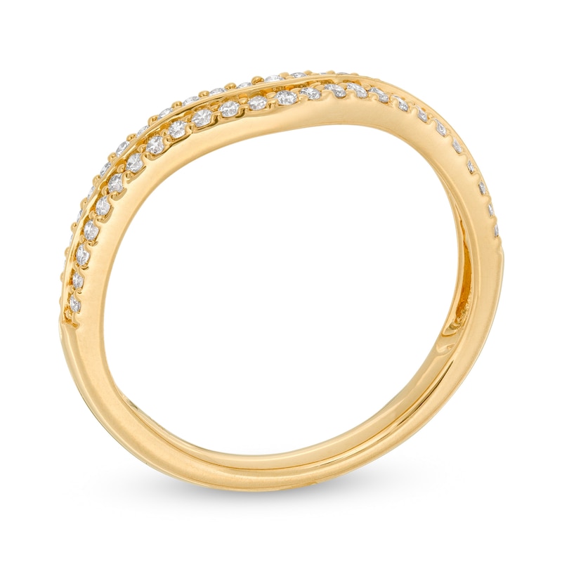 1/4 CT. T.W. Diamond Double Row Contour Anniversary Band in 14K Gold