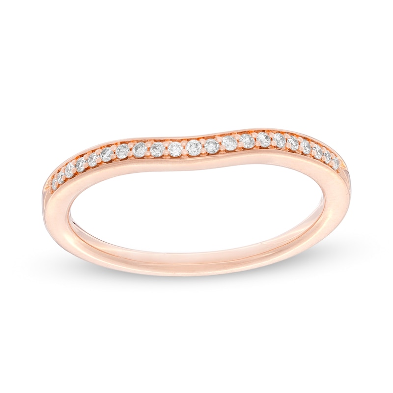 1/10 CT. T.W. Diamond Contour Anniversary Band in 14K Rose Gold