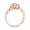 Thumbnail Image 1 of 1/4 CT. T.W. Composite Diamond Frame Twist Vintage-Style Engagement Ring in 10K Rose Gold