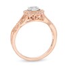 Thumbnail Image 2 of 1/4 CT. T.W. Composite Diamond Frame Twist Vintage-Style Engagement Ring in 10K Rose Gold
