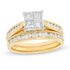 Thumbnail Image 0 of 1-1/4 CT. T.W. Quad Princess-Cut Diamond Bridal Set in 14K Gold