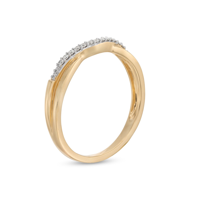 Main Image 3 of 1/20 CT. T.W. Diamond Contour Anniversary Band in 14K Gold