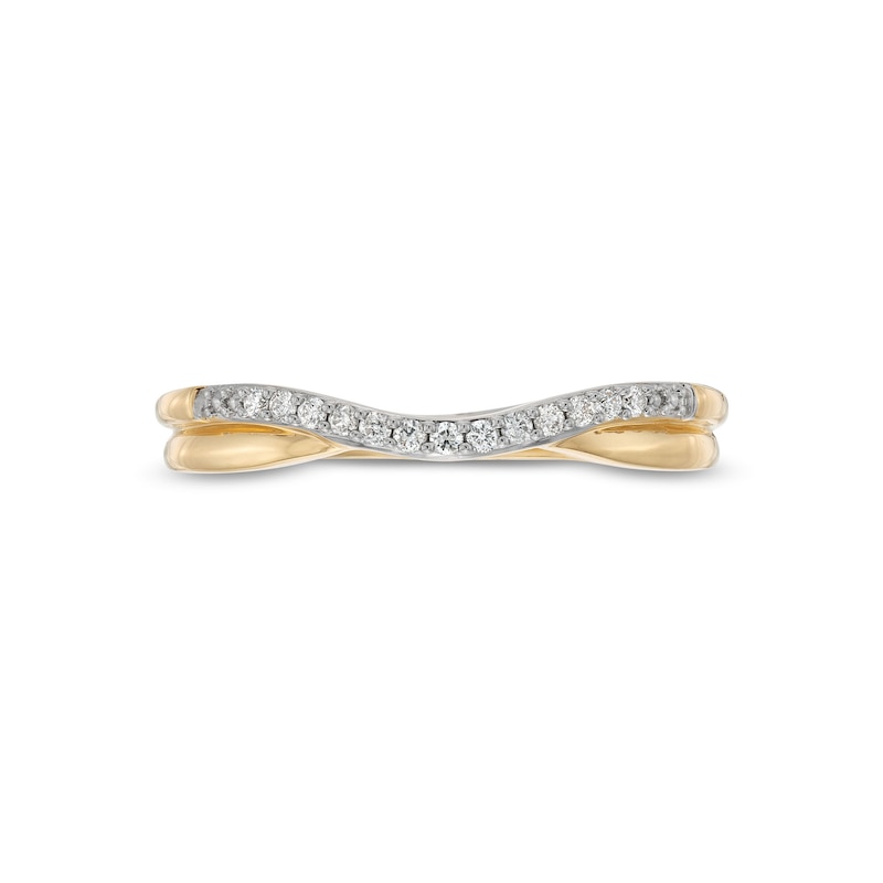 Main Image 4 of 1/20 CT. T.W. Diamond Contour Anniversary Band in 14K Gold