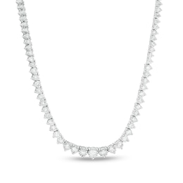 3 CT. T.W. Diamond Graduated Tennis Necklace in 10K White Gold - 16&quot;