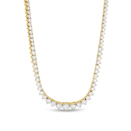 3 CT. T.W. Diamond Graduated Tennis Necklace in 10K Gold - 16&quot;