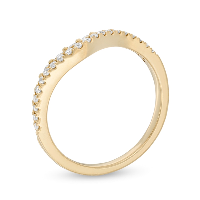 Main Image 2 of 1/2 CT. T.W. Diamond Double Row Contour Anniversary Band in 14K Gold