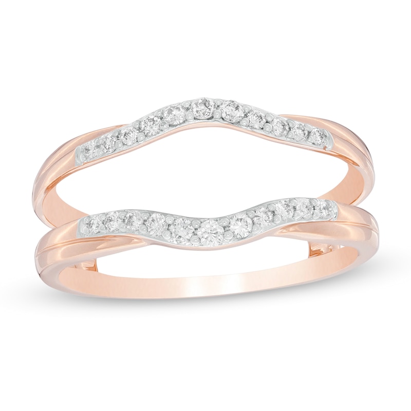 Main Image 1 of 1/5 CT. T.W. Diamond Contour Solitaire Enhancer in 14K Rose Gold