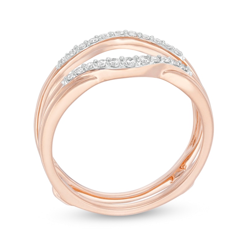 1/5 CT. T.W. Diamond Contour Solitaire Enhancer in 14K Rose Gold