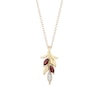 Thumbnail Image 1 of Enchanted Disney Anna Marquise Rhodolite Garnet and Diamond Accent Wheat Pendant in 10K Gold - 19"