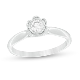 1/3 CT. Diamond Solitaire Engagement Ring in 10K White Gold