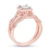 Thumbnail Image 1 of 5/8 CT. T.W. Princess-Cut Diamond Frame Twist Bridal Set in 10K Rose Gold
