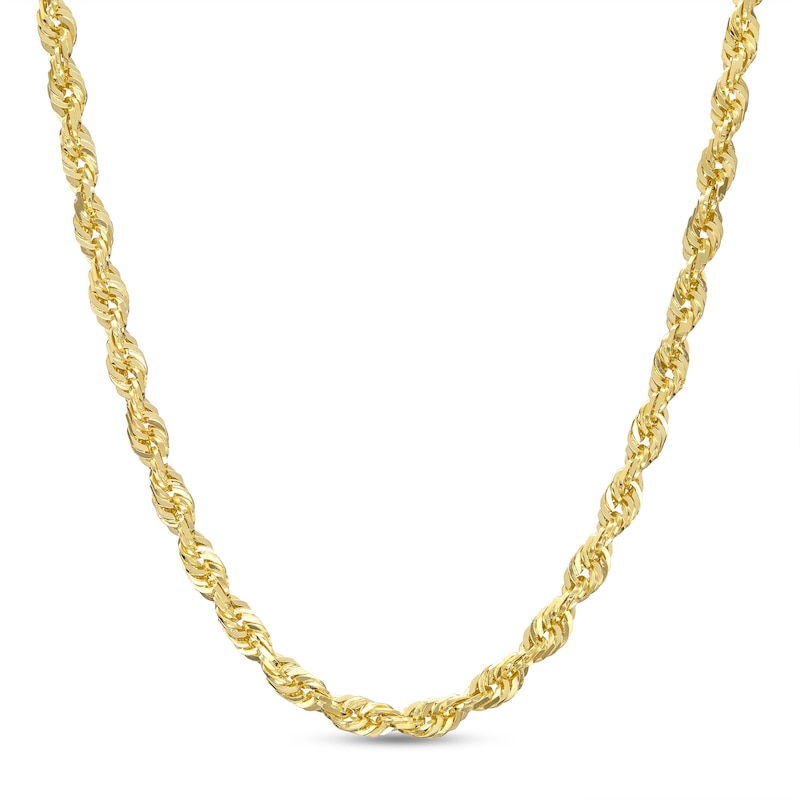 Men's 3.0mm Glitter Rope Chain Necklace in Solid 14K Gold - 22"