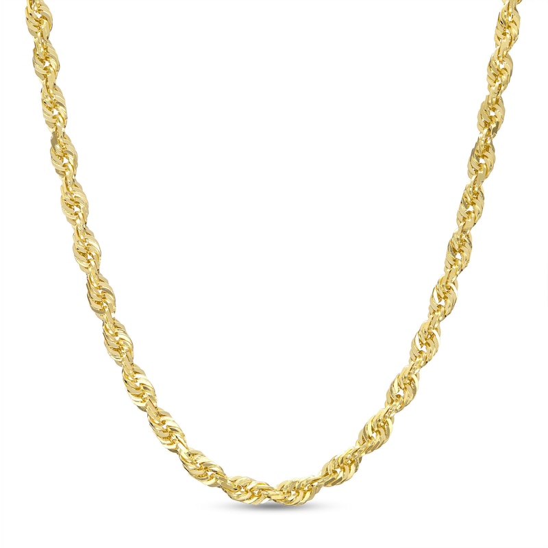 Main Image 1 of Men's 3.0mm Glitter Rope Chain Necklace in Solid 14K Gold - 22"