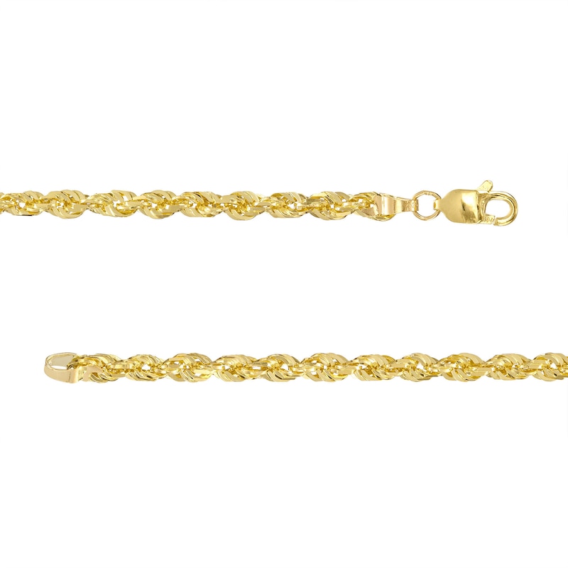 Main Image 3 of Men's 3.0mm Glitter Rope Chain Necklace in Solid 14K Gold - 22"