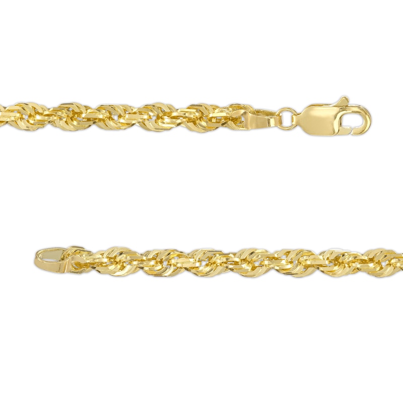 Men's 3.85mm Glitter Rope Chain Necklace in Solid 14K Gold - 24"