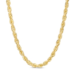 3.85mm Glitter Rope Chain Necklace in Solid 14K Gold - 26&quot;