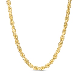 3.85mm Glitter Rope Chain Necklace in Solid 14K Gold - 26"
