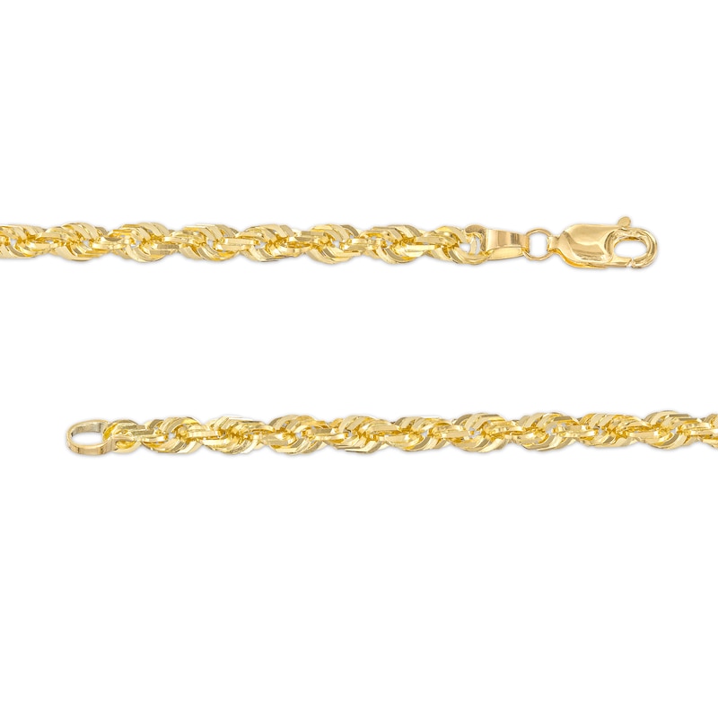 3.85mm Glitter Rope Chain Necklace in Solid 14K Gold - 26"