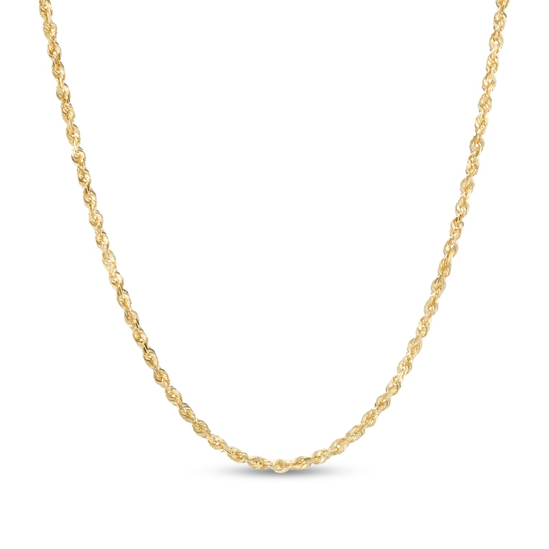 Main Image 1 of 2.4mm Glitter Rope Chain Necklace in Solid 14K Gold - 20"