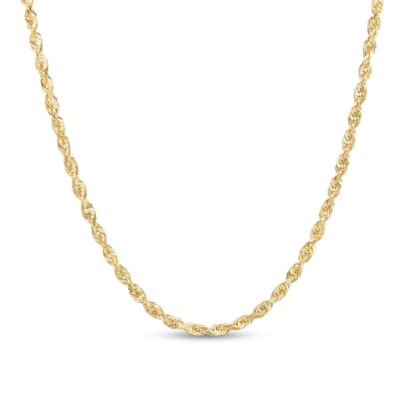Main Image 1 of 3.0mm Glitter Rope Chain Necklace in Solid 14K Gold - 20"