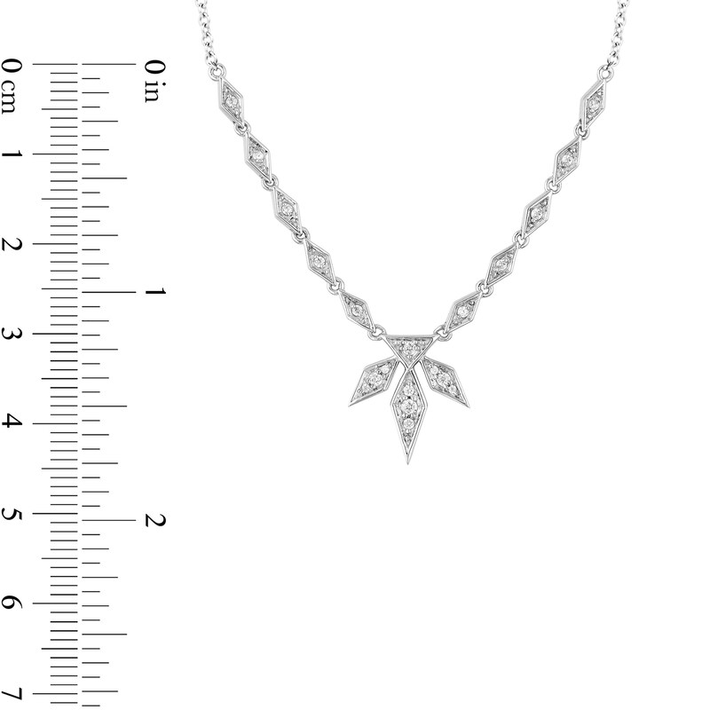 Main Image 2 of Enchanted Disney Elsa 1/5 CT. T.W. Diamond Snowflake Necklace in 10K White Gold