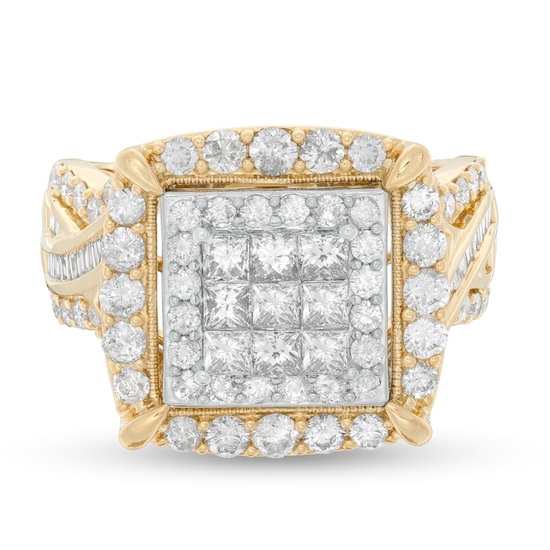 Main Image 1 of 2 CT. T.W. Princess-Cut Composite Diamond Frame Engagement Ring in 10K Gold
