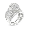 Thumbnail Image 1 of 3 CT. T.W. Composite Diamond Oval Frame Three Piece Bridal Set in 14K White Gold